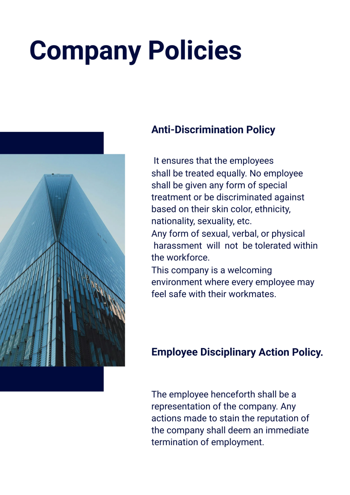 Free Modern Employee Handbook Template to Edit Online