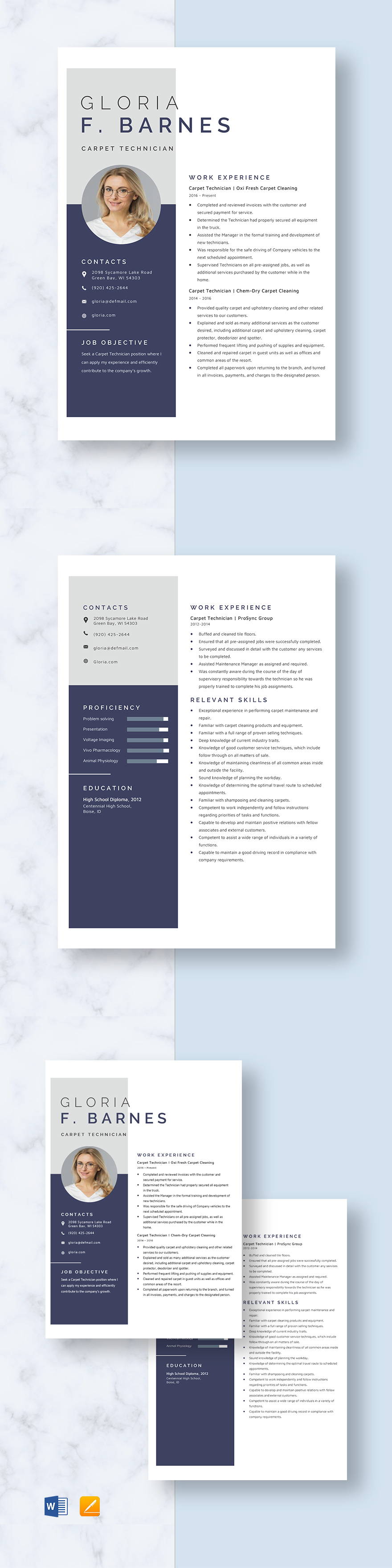 Electronic Technician Resume Template - Illustrator, InDesign, Word ...