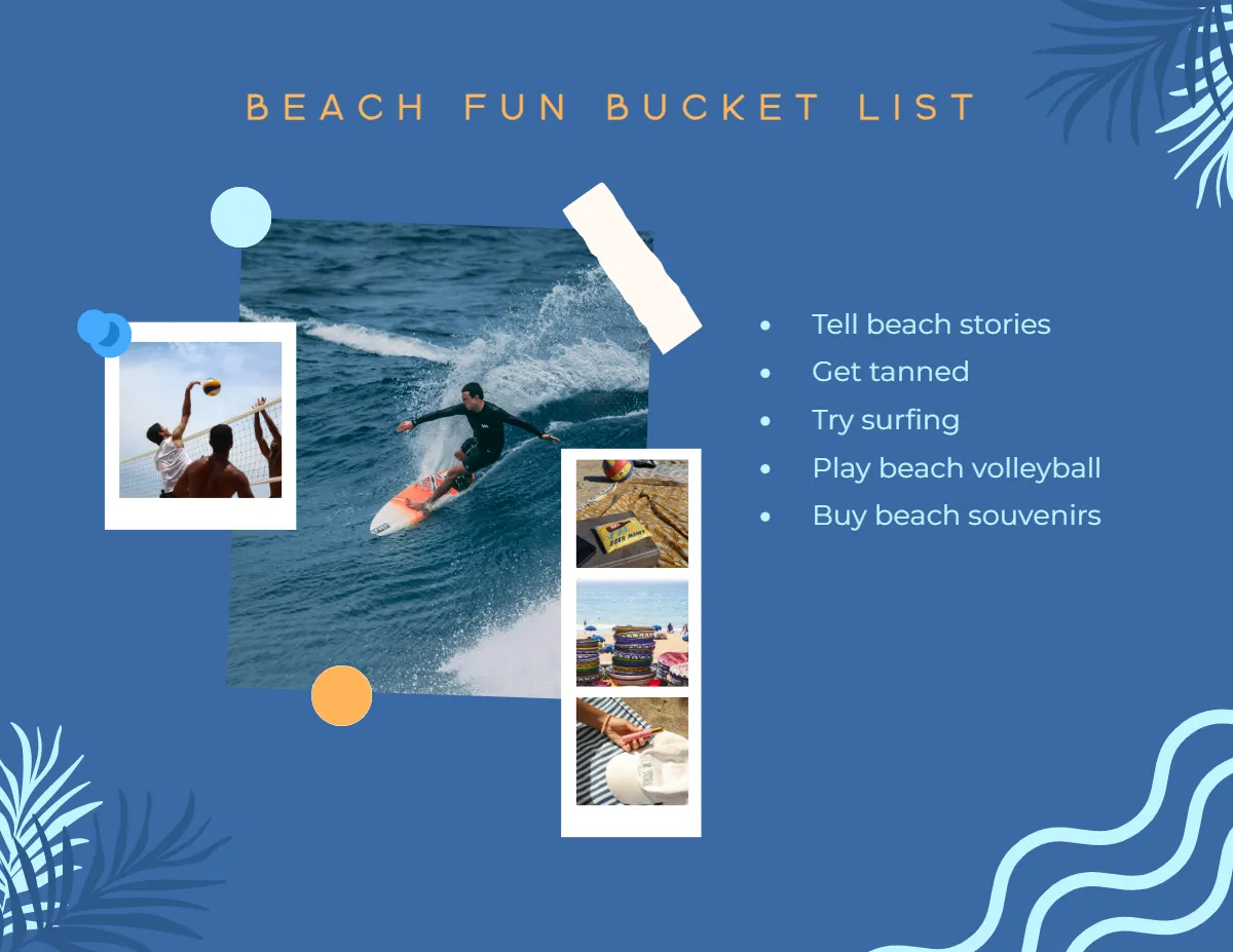 Free Creative Beach Scrapbook Template to Edit Online