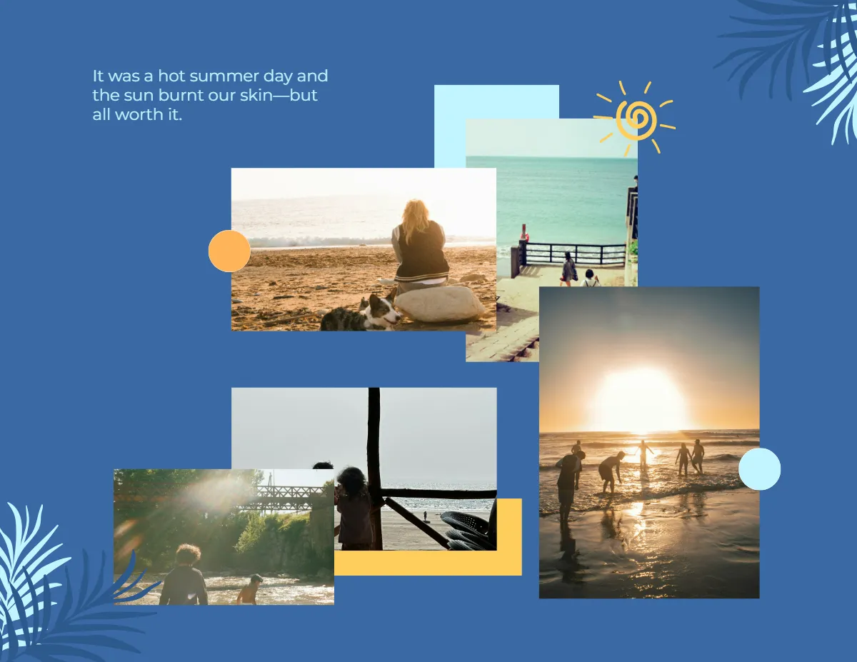Free Creative Beach Scrapbook Template to Edit Online