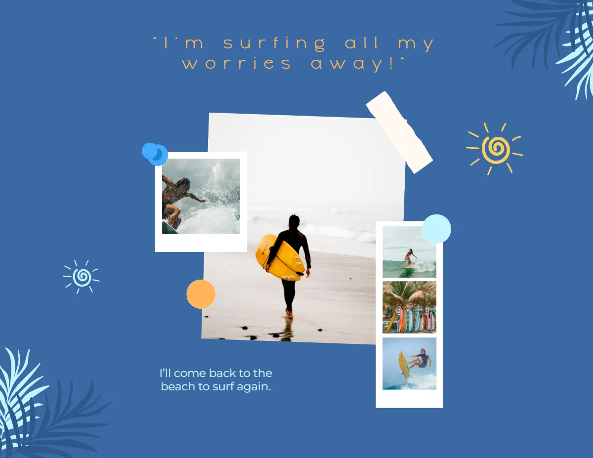 Free Creative Beach Scrapbook Template to Edit Online