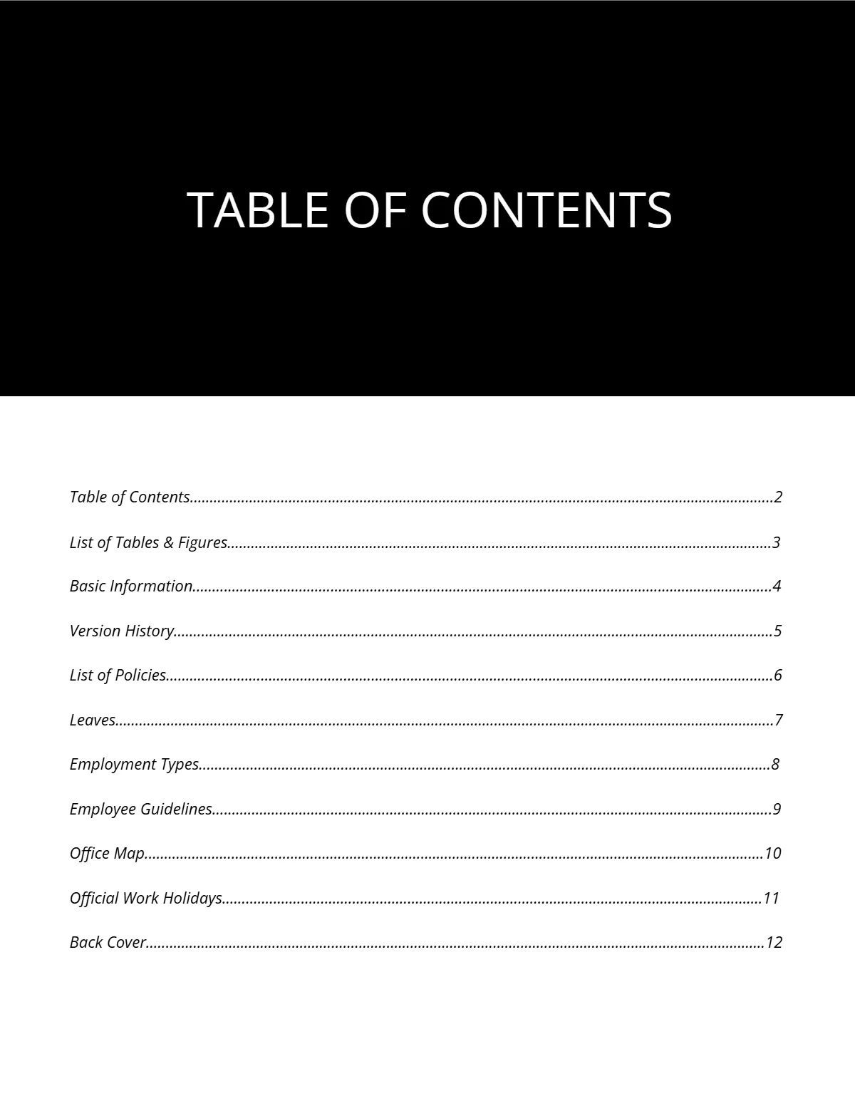 Free Simple Employee Handbook Template to Edit Online