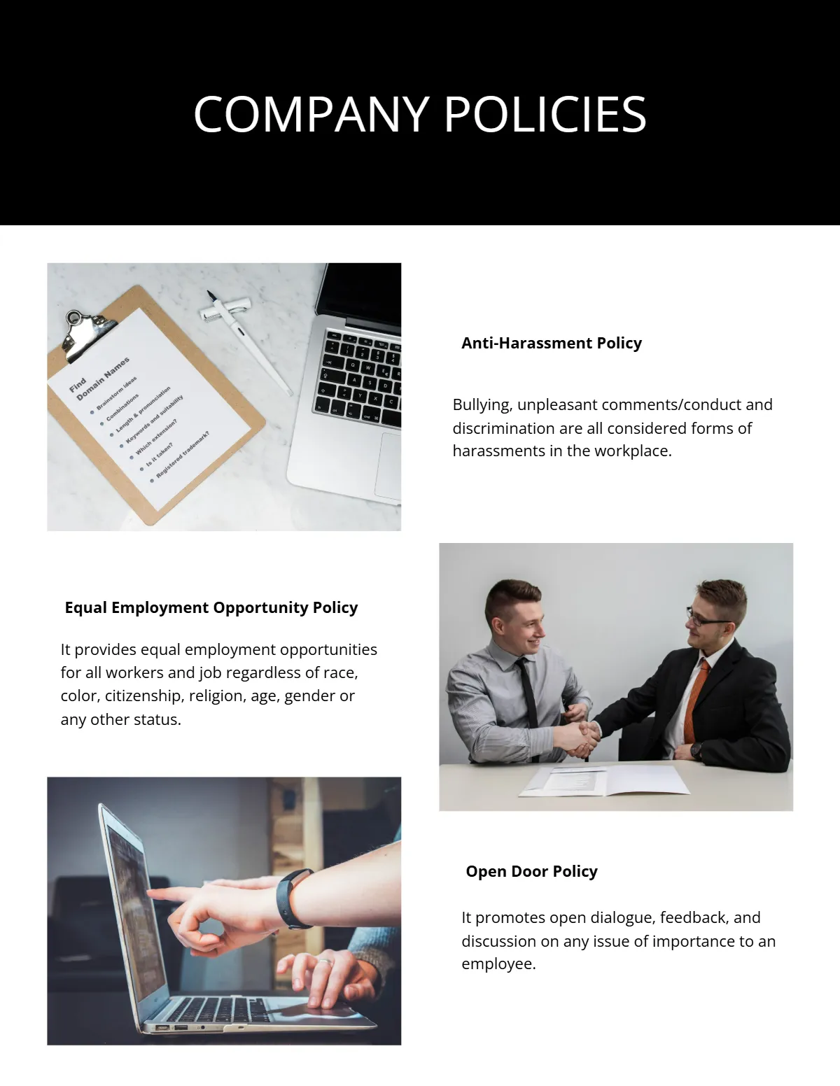 Free Simple Employee Handbook Template to Edit Online