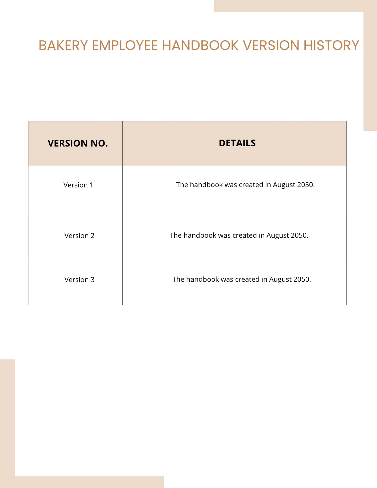 Free Bakery Employee Handbook Template to Edit Online