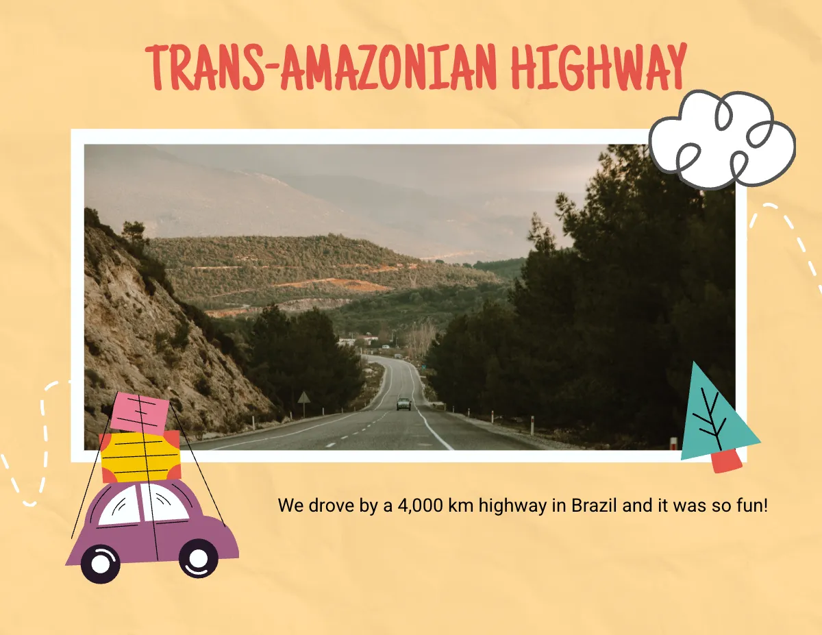 Free Roadtrip Scrapbook Template to Edit Online