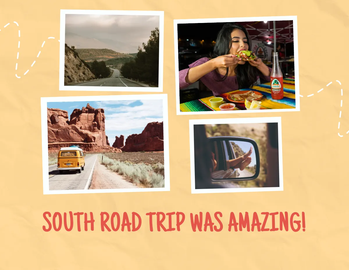 Free Roadtrip Scrapbook Template to Edit Online