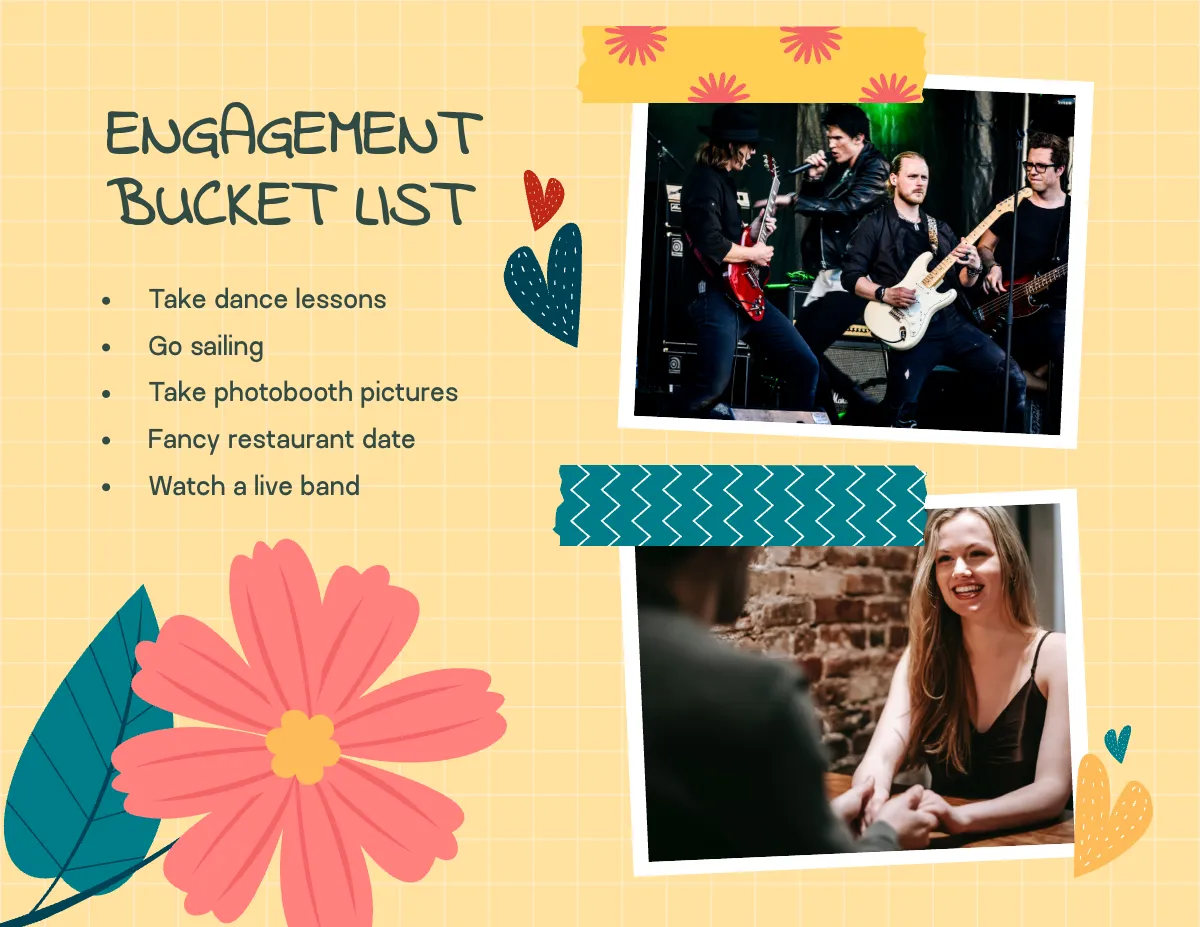 Free Engagement Scrapbook Template to Edit Online