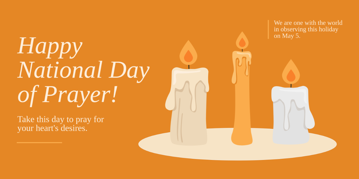 National Day Of Prayer Greetings Banner Template