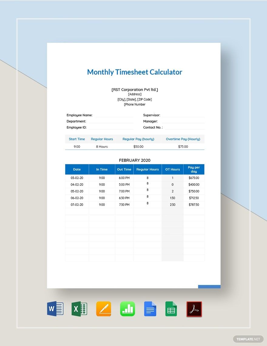Free Monthly Real Estate Timesheet Template Google Sheets Excel 