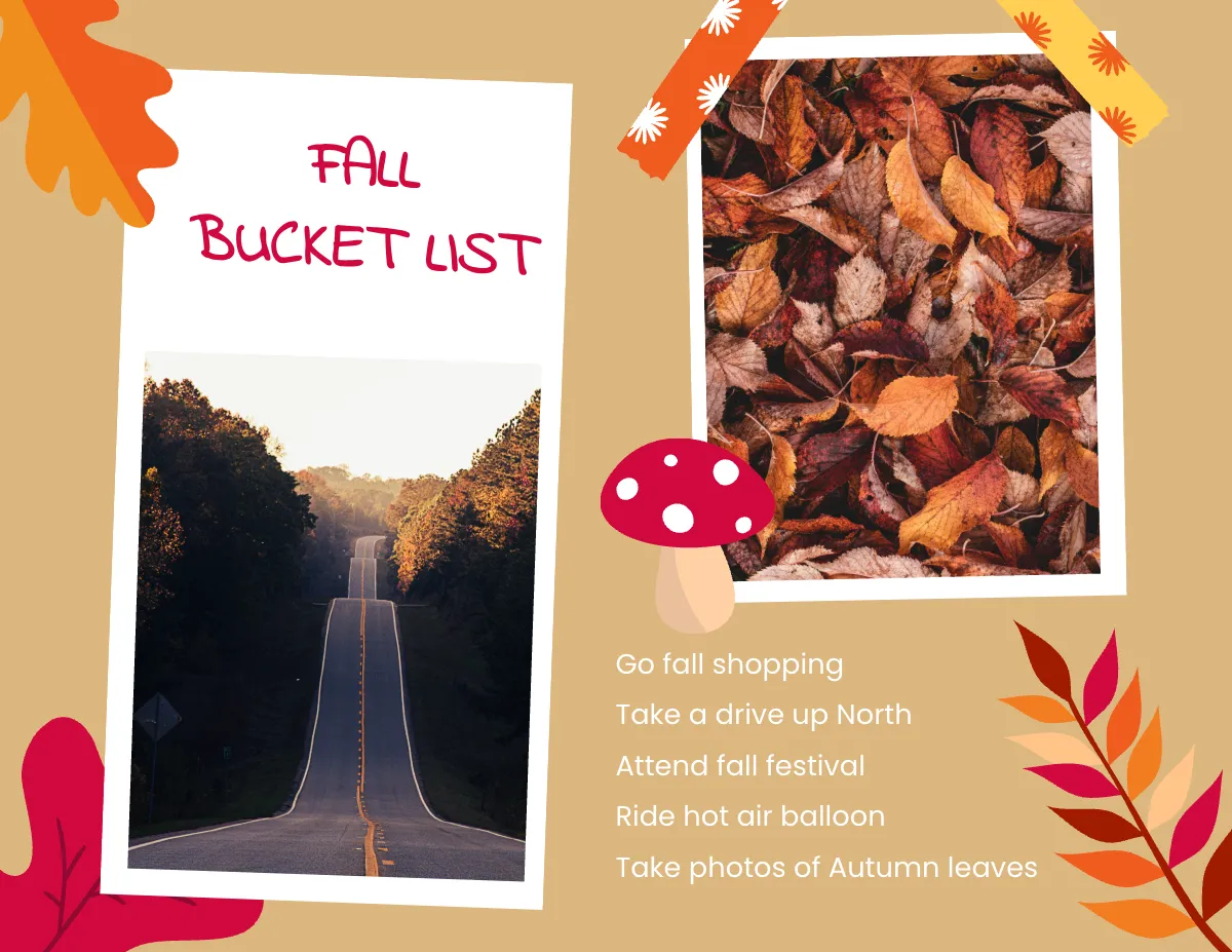 Free Fall Scrapbook Template to Edit Online