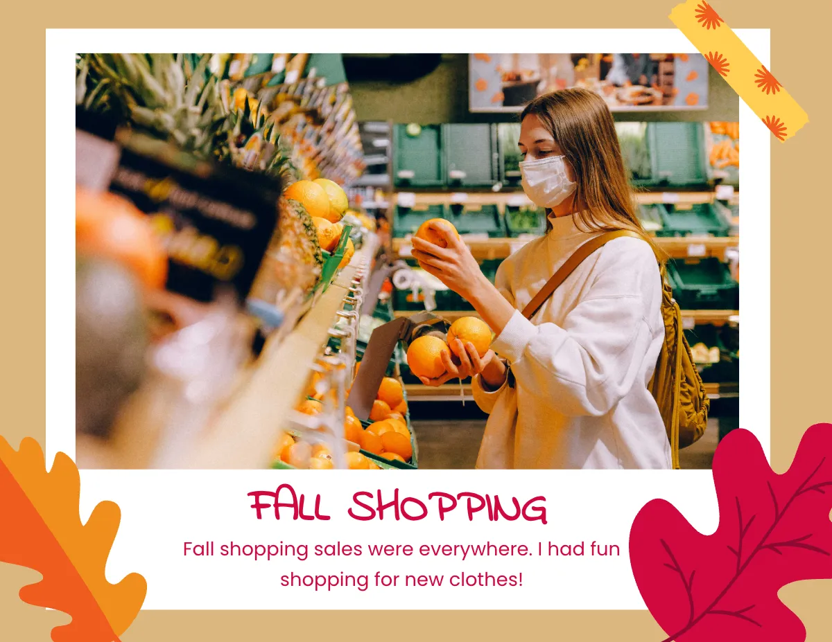 Free Fall Scrapbook Template to Edit Online