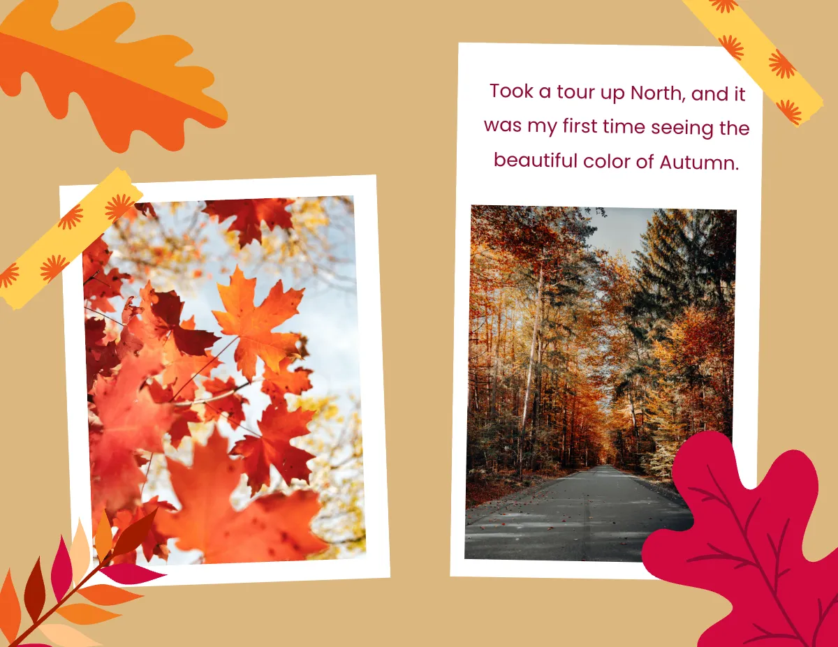 Free Fall Scrapbook Template to Edit Online