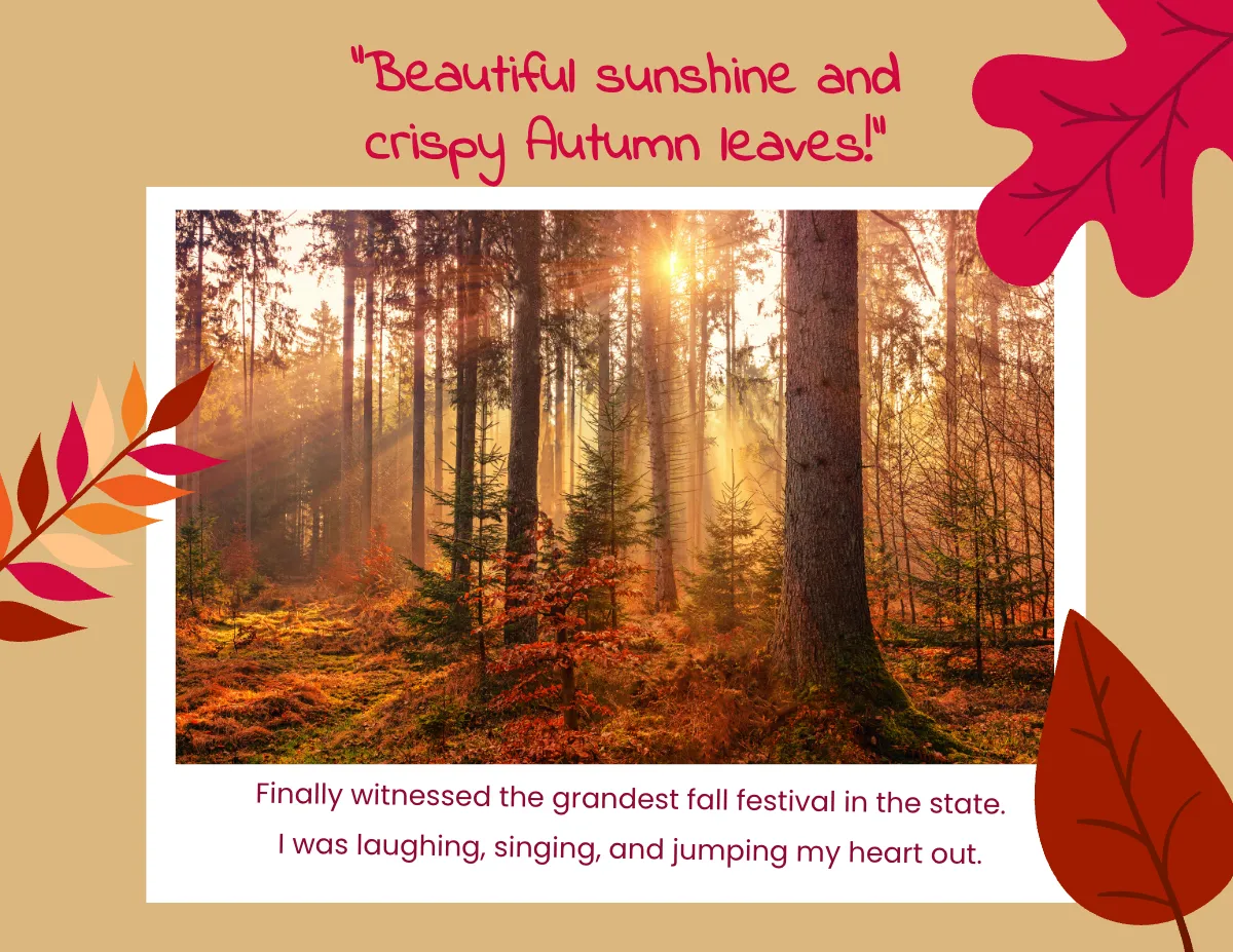 Free Fall Scrapbook Template to Edit Online