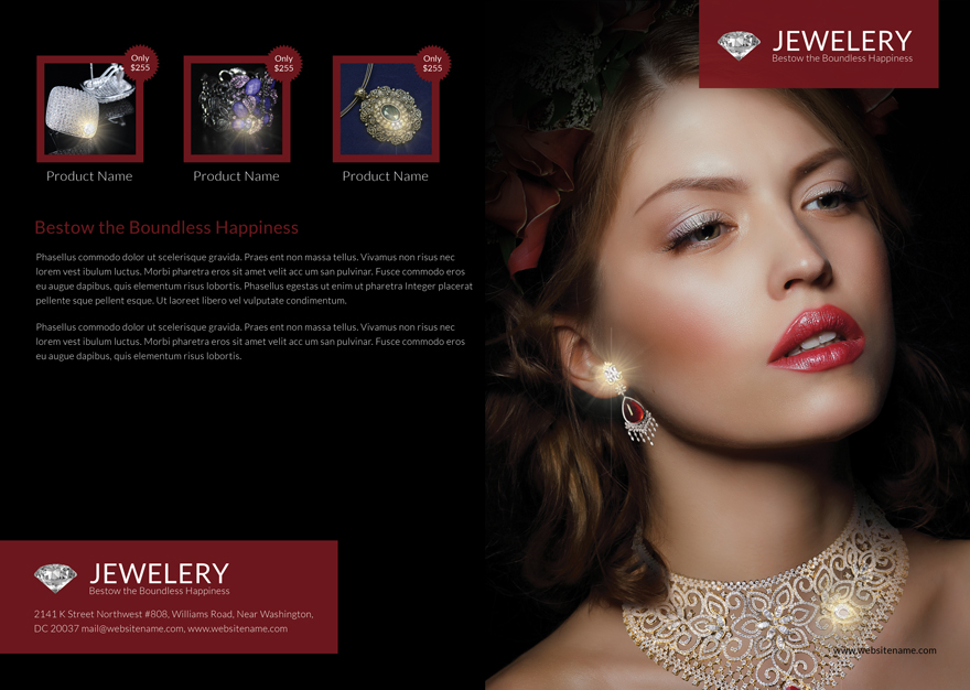 Designed Jewelry Bi-Fold Brochure Template