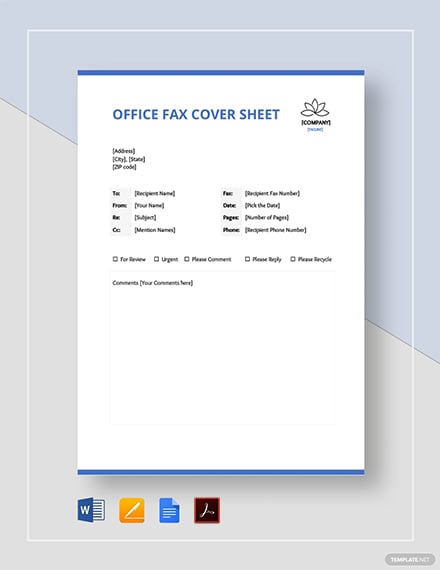 Office Fax Cover Sheet 