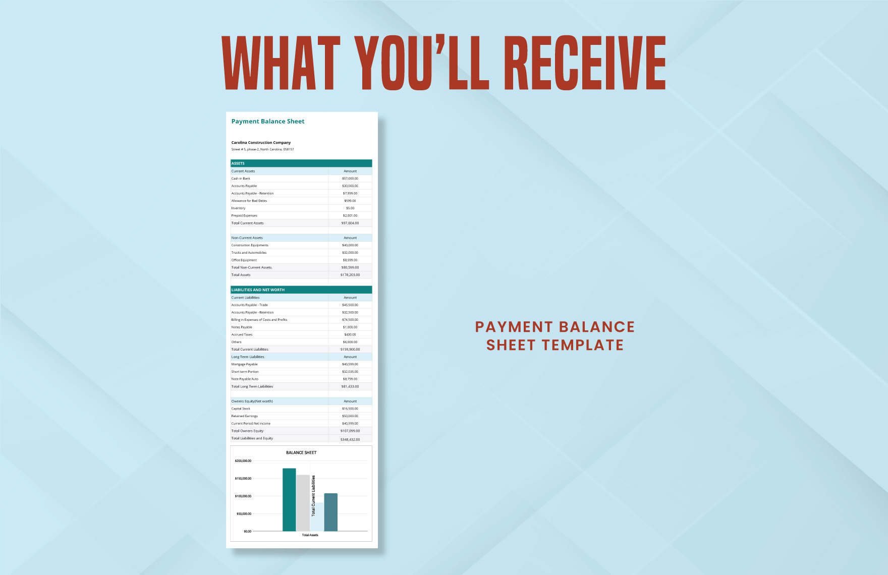 Payment Balance Sheet Template