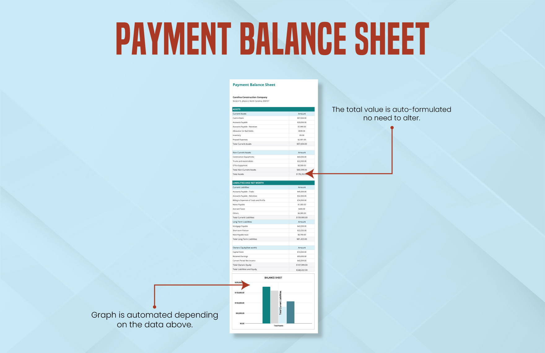Payment Balance Sheet Template