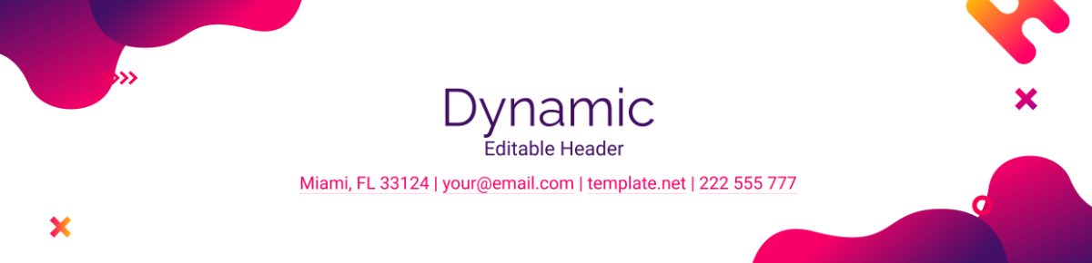 Dynamic Editable Header Template
