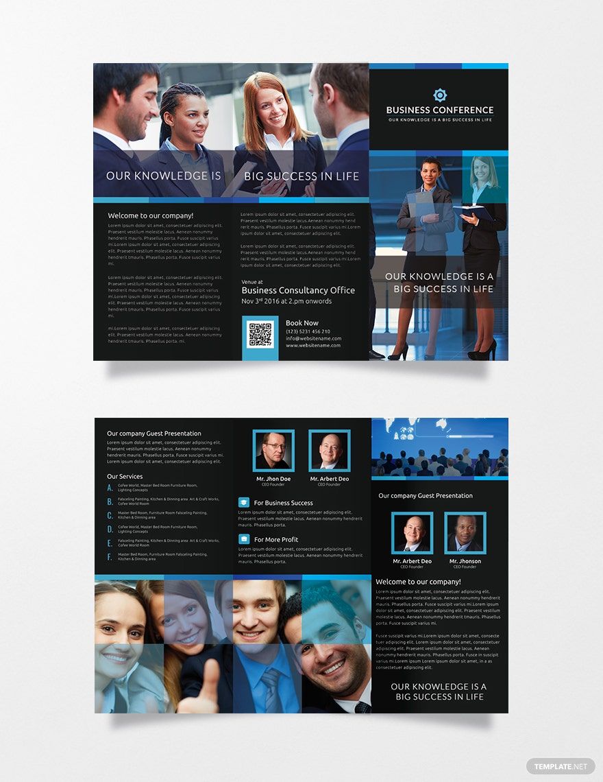 Conference A3 Tri-Fold Brochure Template