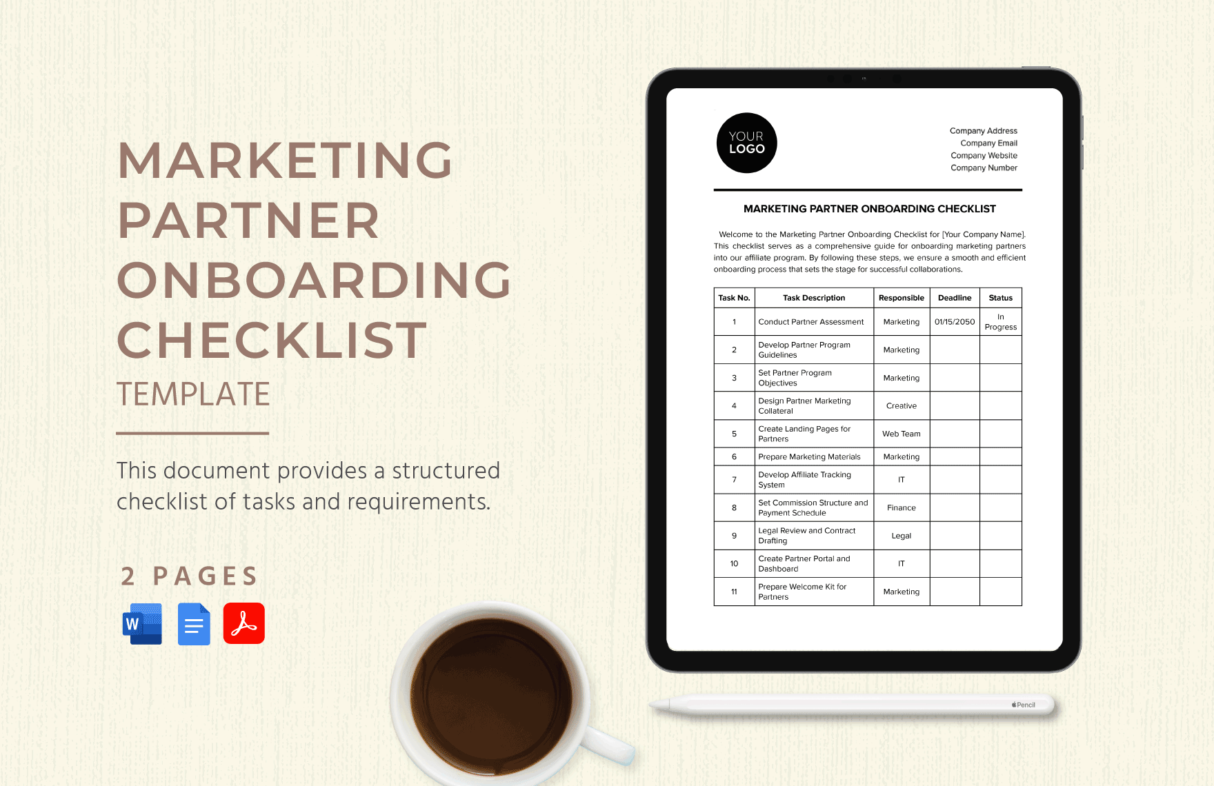 Marketing Partner Onboarding Checklist Template