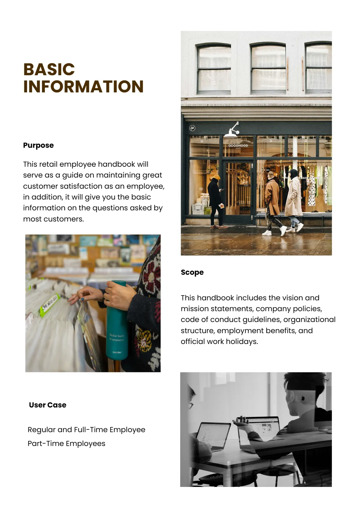 Free Retail Employee Handbook Template to Edit Online