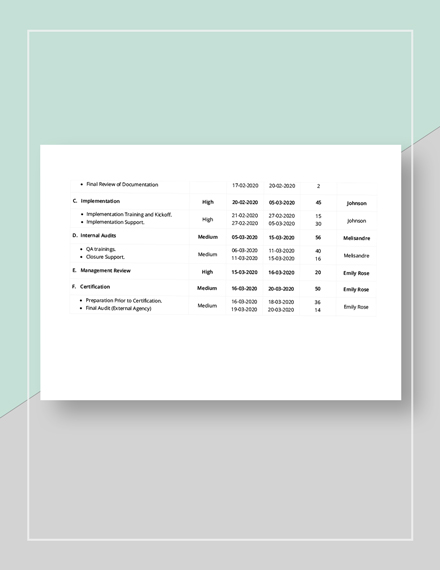 Project Sheet Template