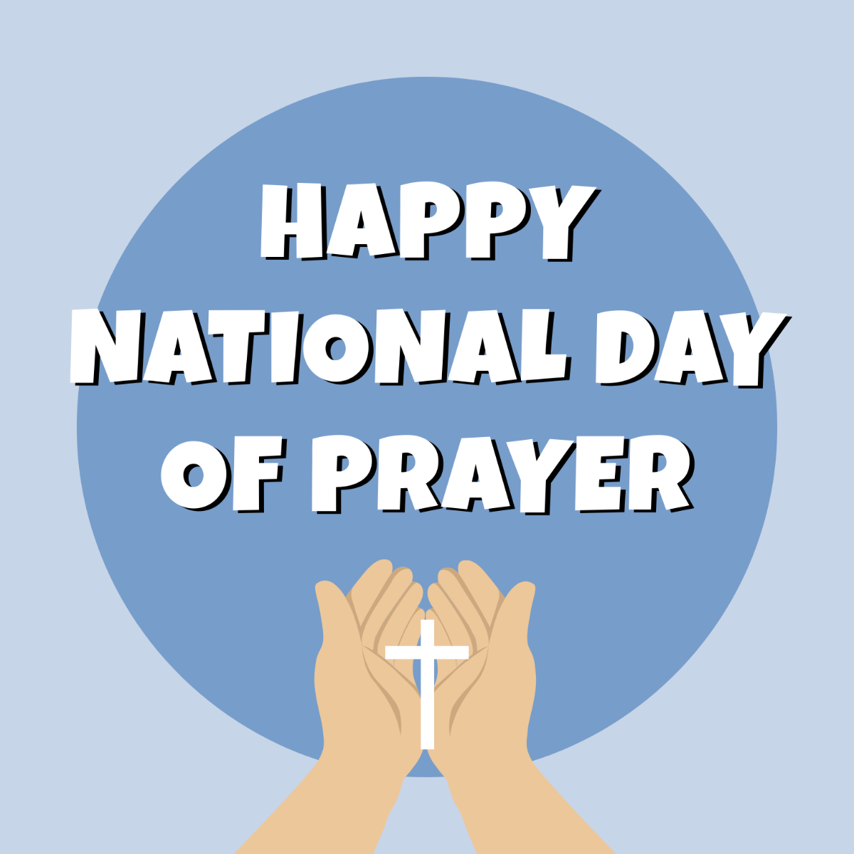 National Day Of Prayer Greetings Clipart Template