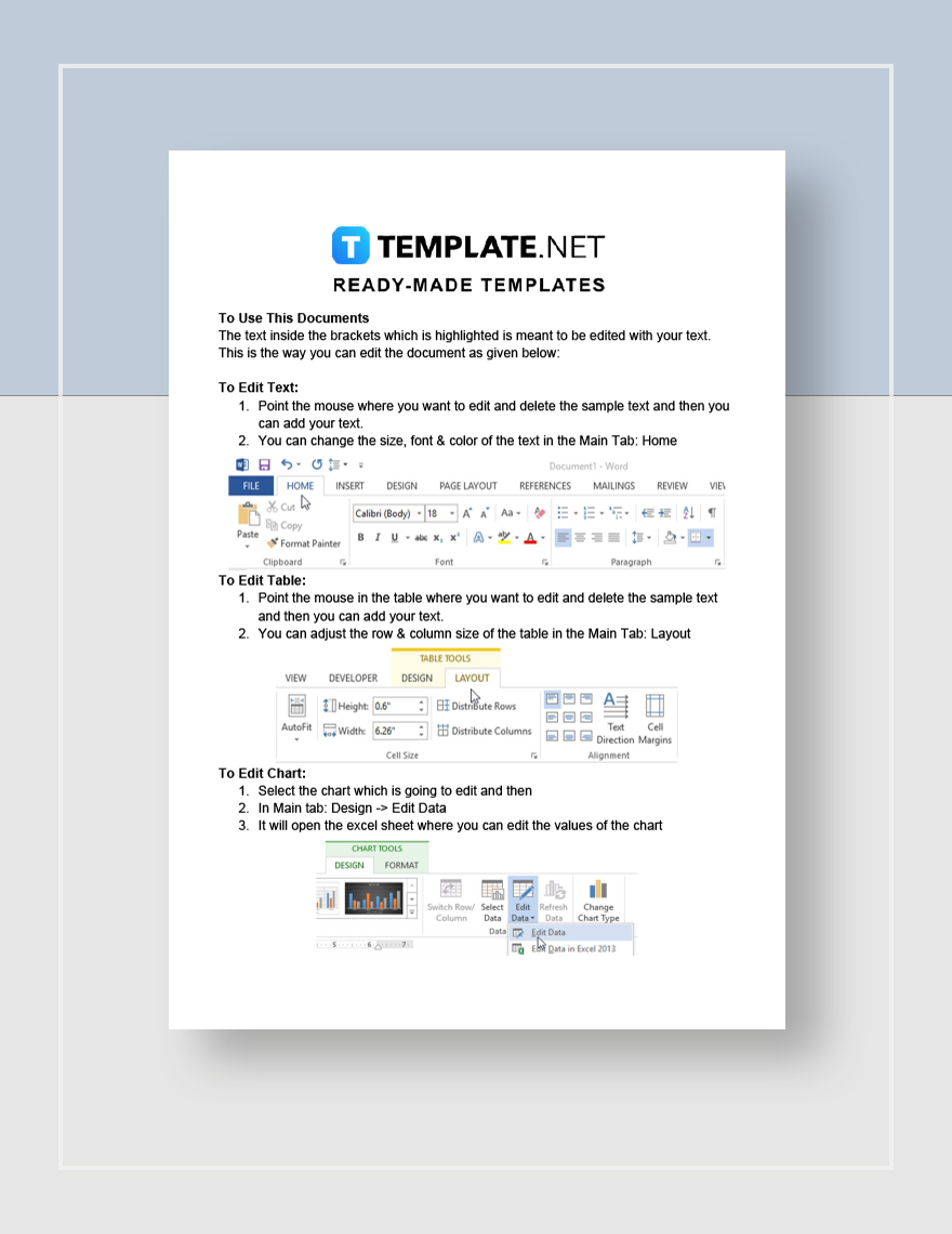 Projected Balance Sheet Instructions