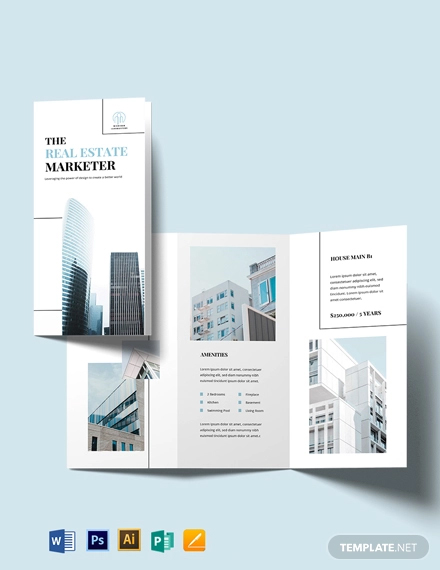 Corporate Real Estate Brochure Template - Illustrator, InDesign, Word ...