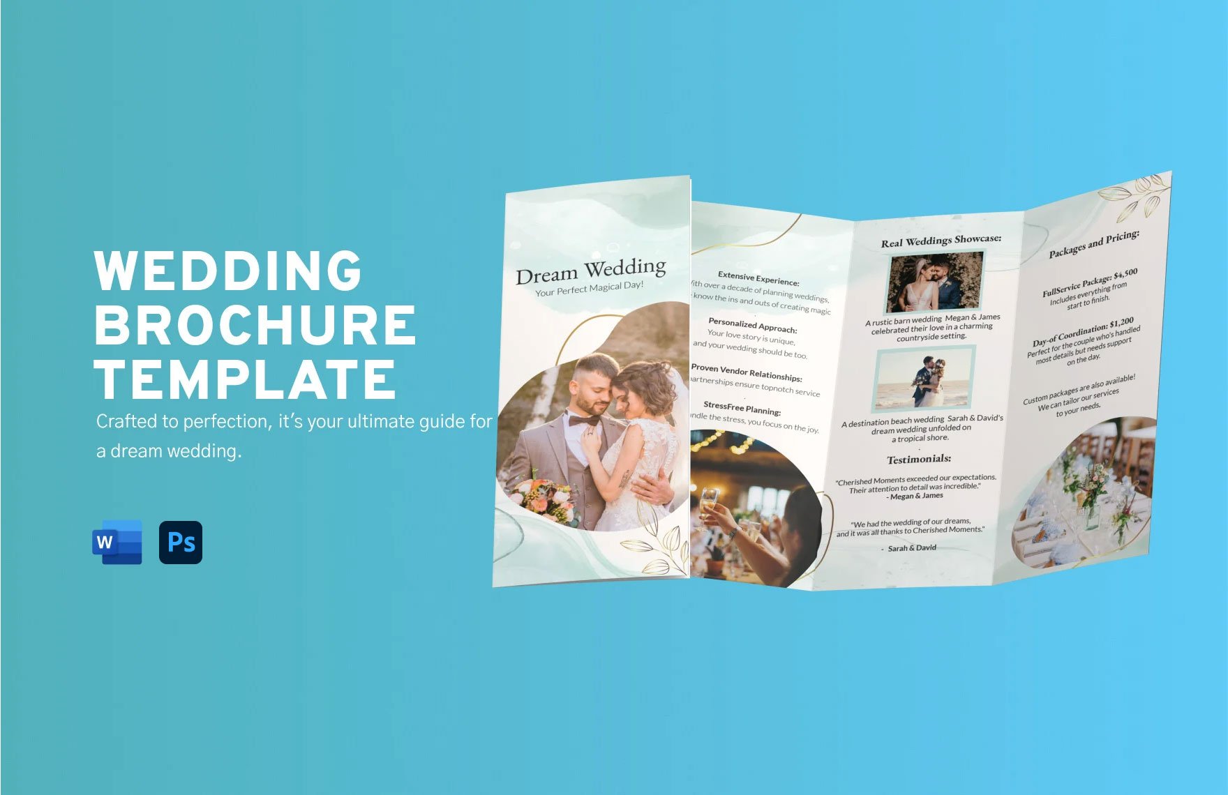 Wedding Brochure Template in Word, Illustrator, PSD, Apple Pages, Publisher, InDesign