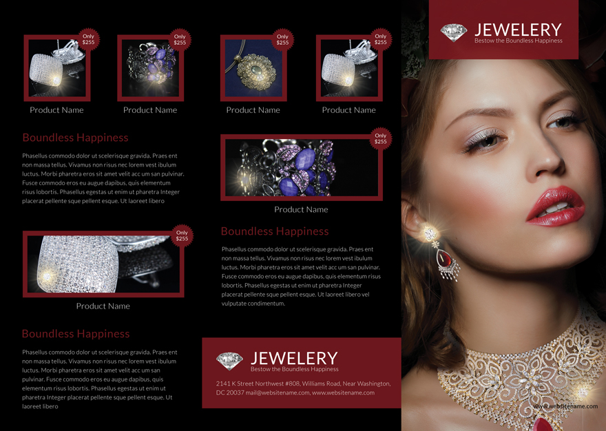Designed Jewelry Tri-Fold Brochure Template