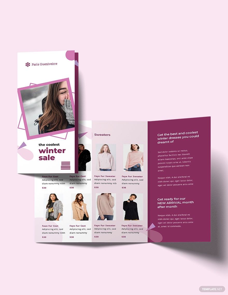 Winter Sale Brochure Template in Word, Google Docs, Illustrator, PSD, Apple Pages, Publisher, InDesign