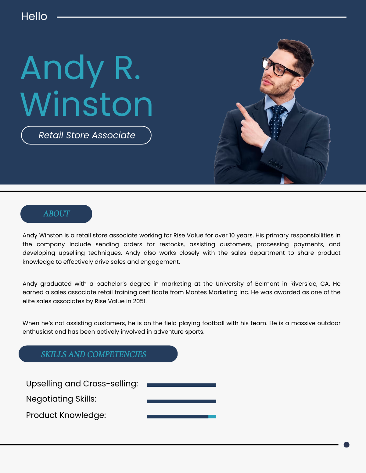 Modern Sales Professional Bio Template - Edit Online & Download