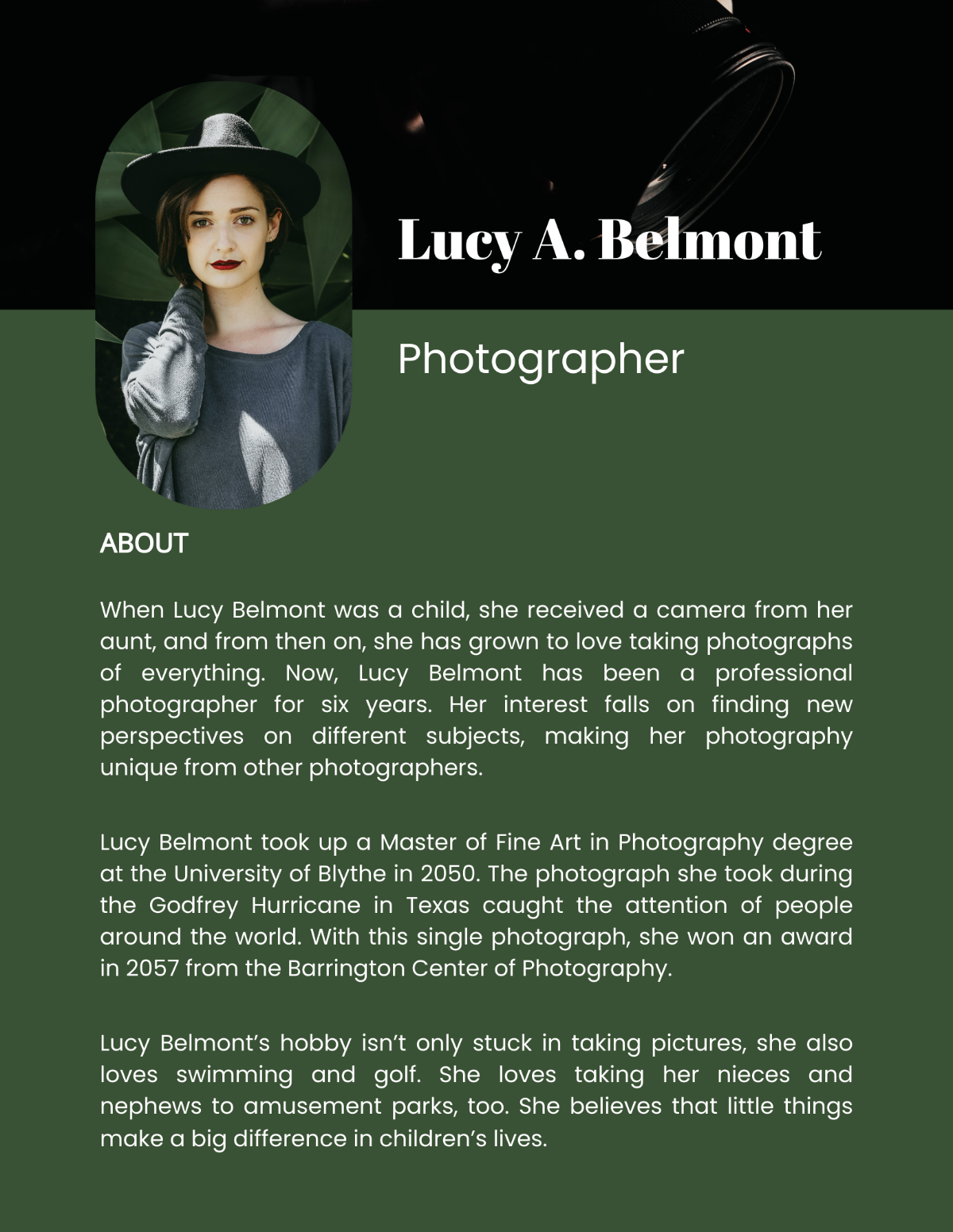 Free Professional Bio For Photographer - Edit Online & Download ...