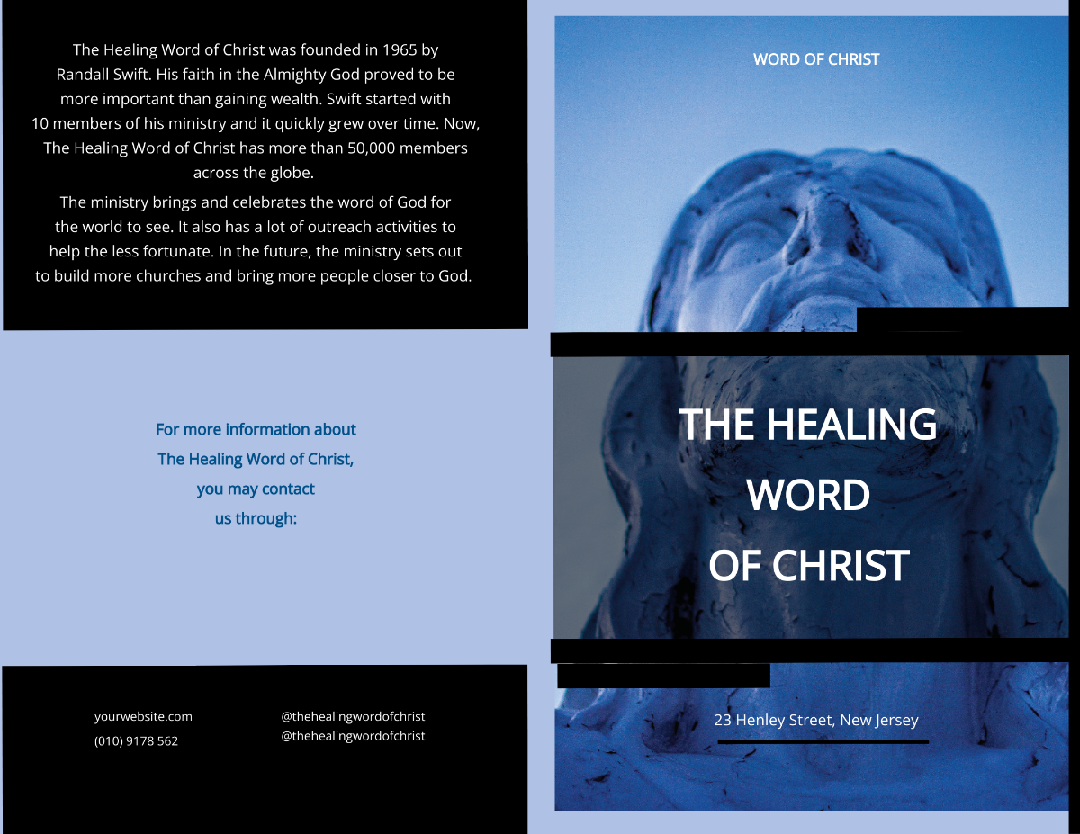 Modern Church Bi-Fold Brochure Template