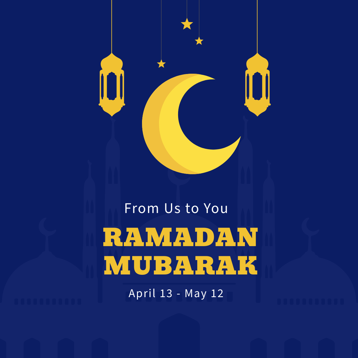 Free Ramadan Mubarak Linkedin Post Template