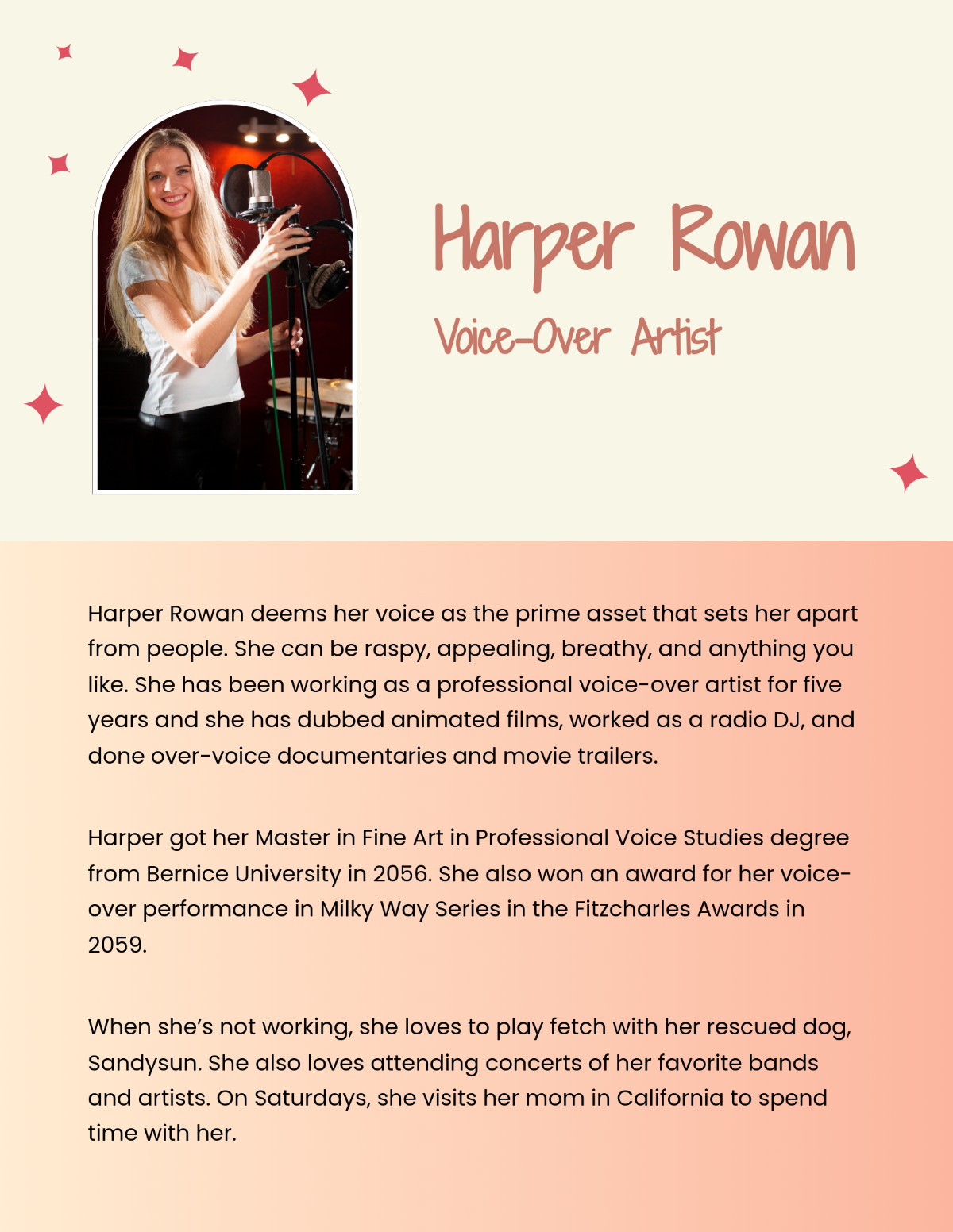Free Administrative Assistant Professional Bio Template To Edit Online