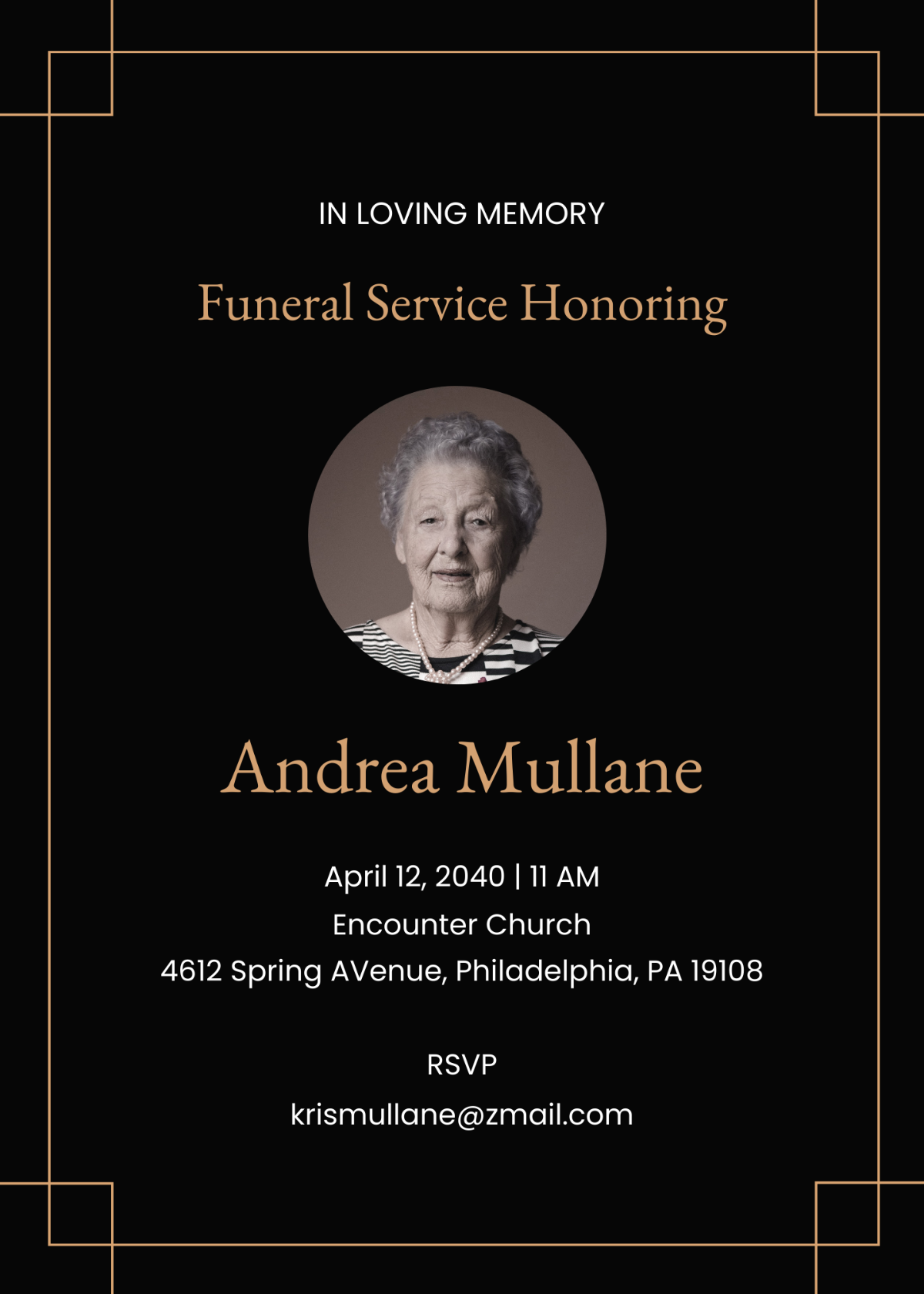 Simple Communication Funeral Invitation Template