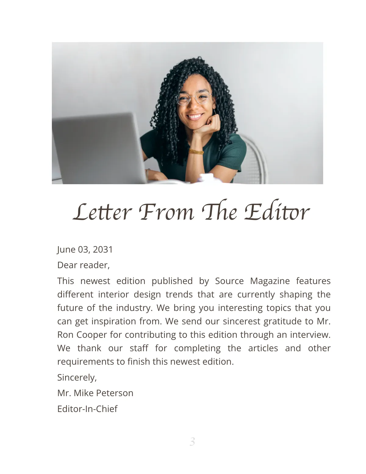 Free Minimalist Design Magazine Template to Edit Online