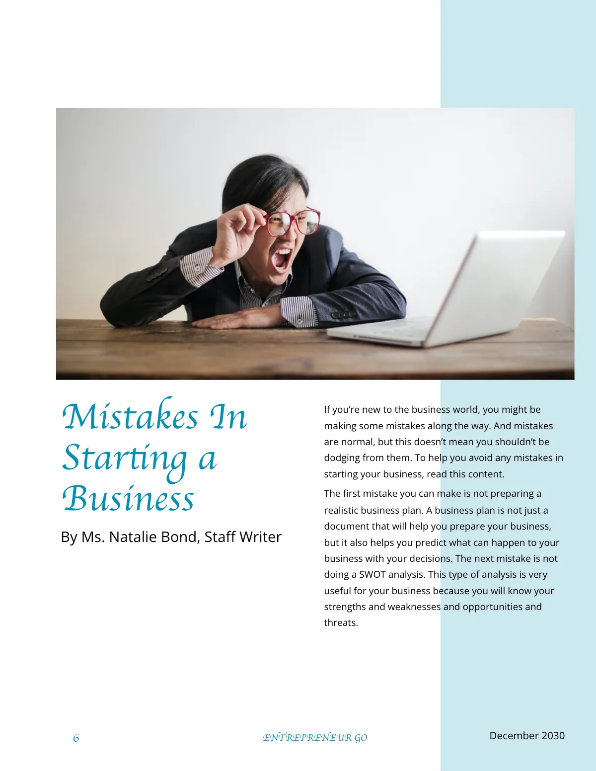 Free Entrepreneur Magazine Small Business Template to Edit Online