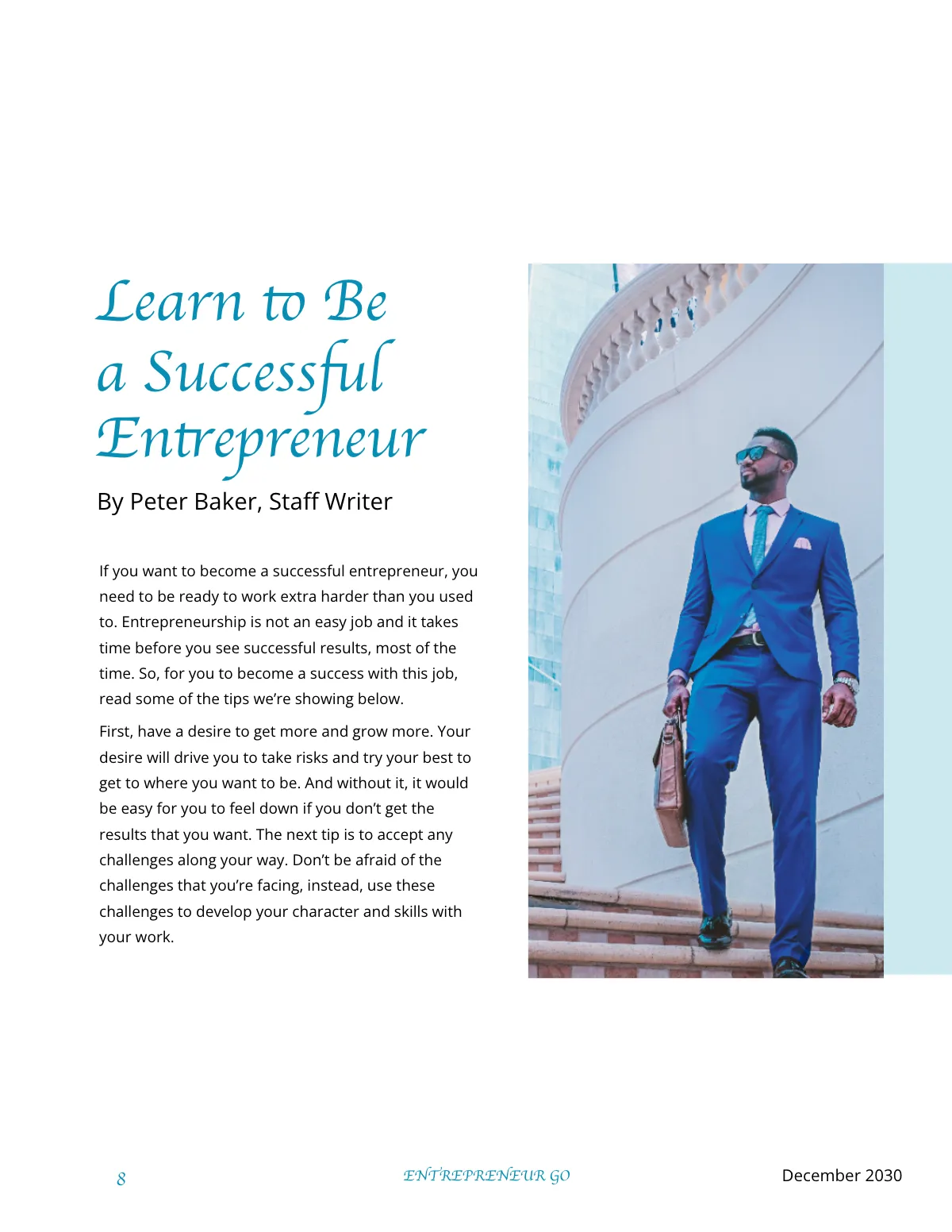 Free Entrepreneur Magazine Small Business Template to Edit Online