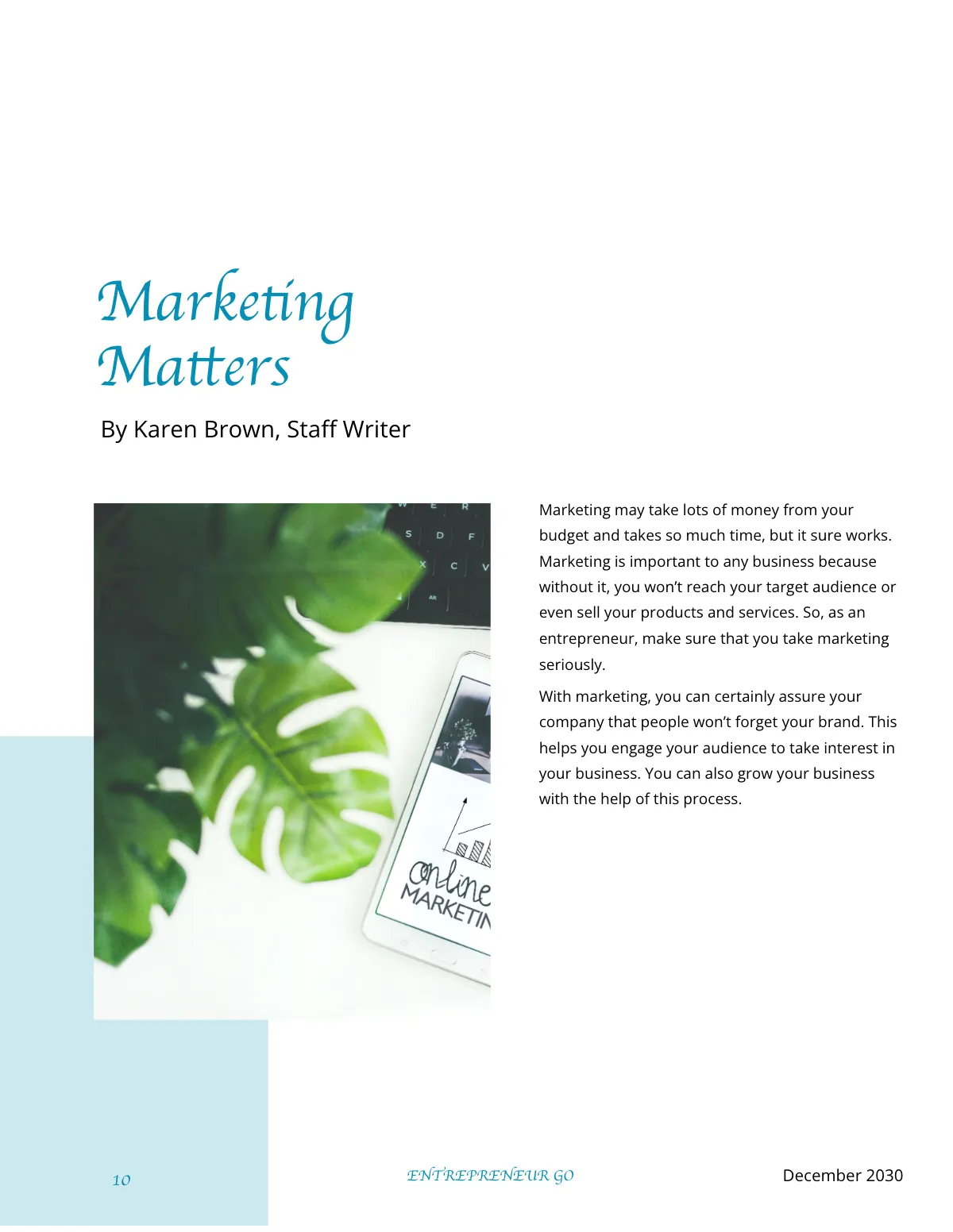 Free Entrepreneur Magazine Small Business Template to Edit Online