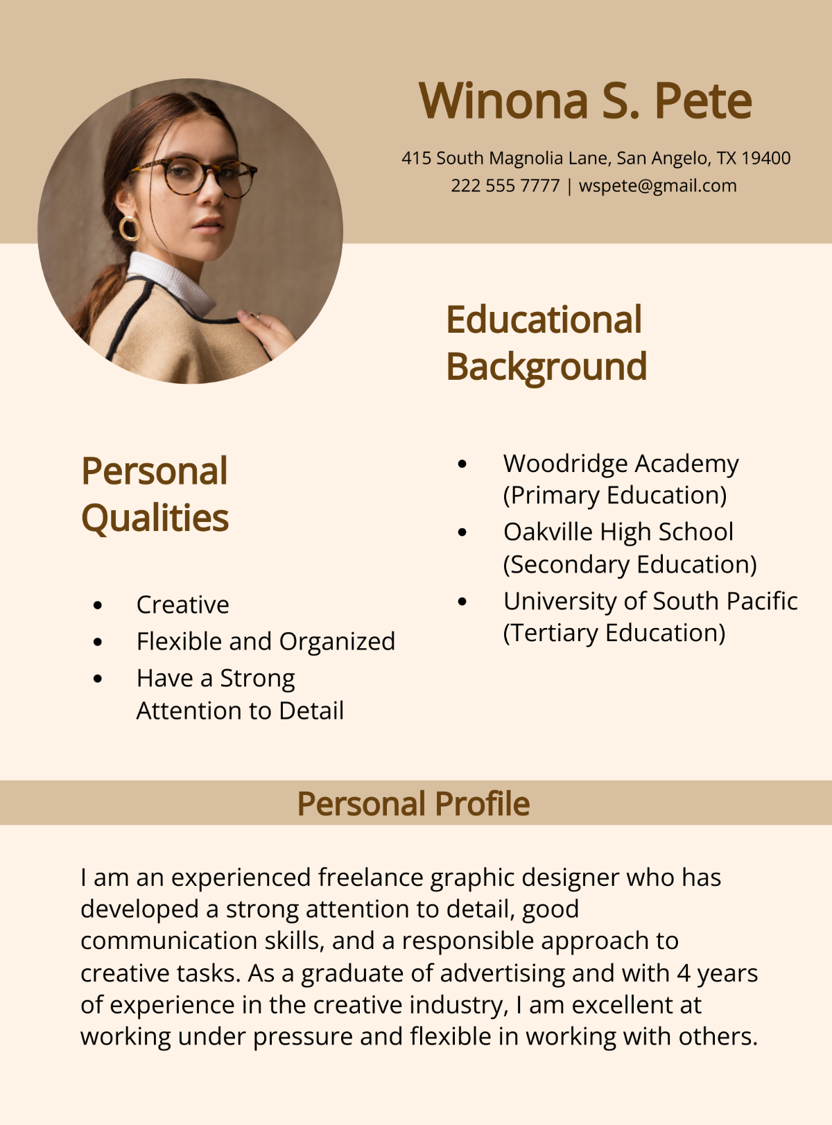 Free Resume Self Introduction Template