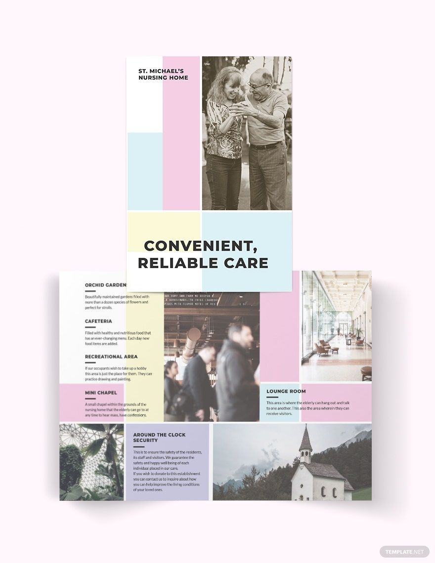 Nursing Home Care Bi-Fold Brochure Template