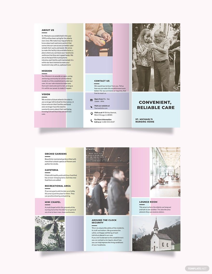 Nursing Home Care Tri-Fold Brochure Template