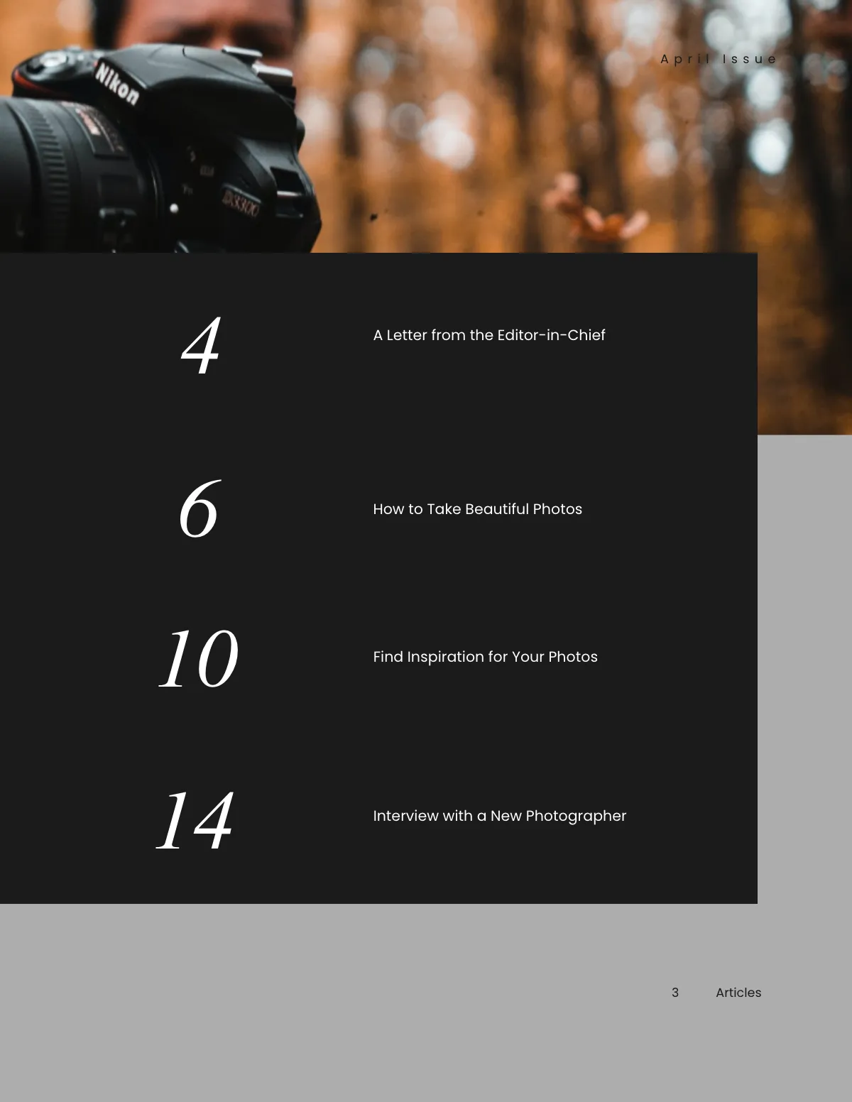 Free Blank Photography Magazine Template to Edit Online