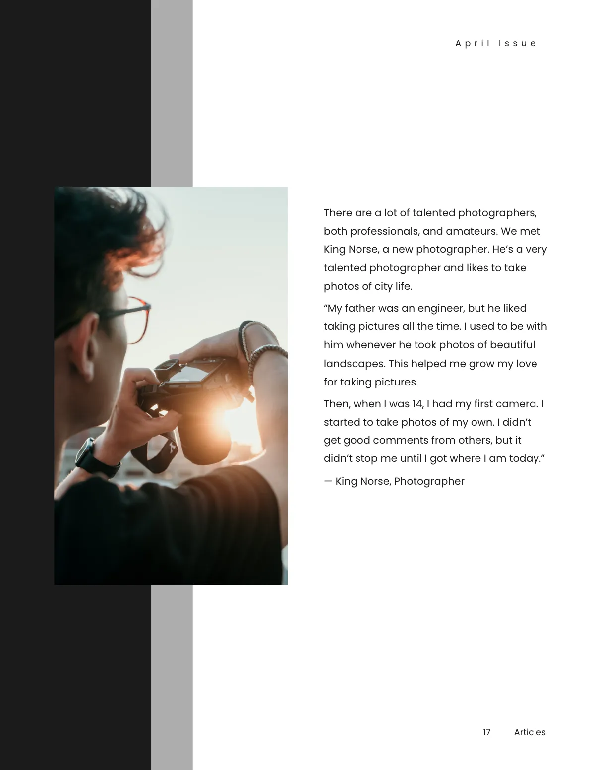 Free Blank Photography Magazine Template to Edit Online