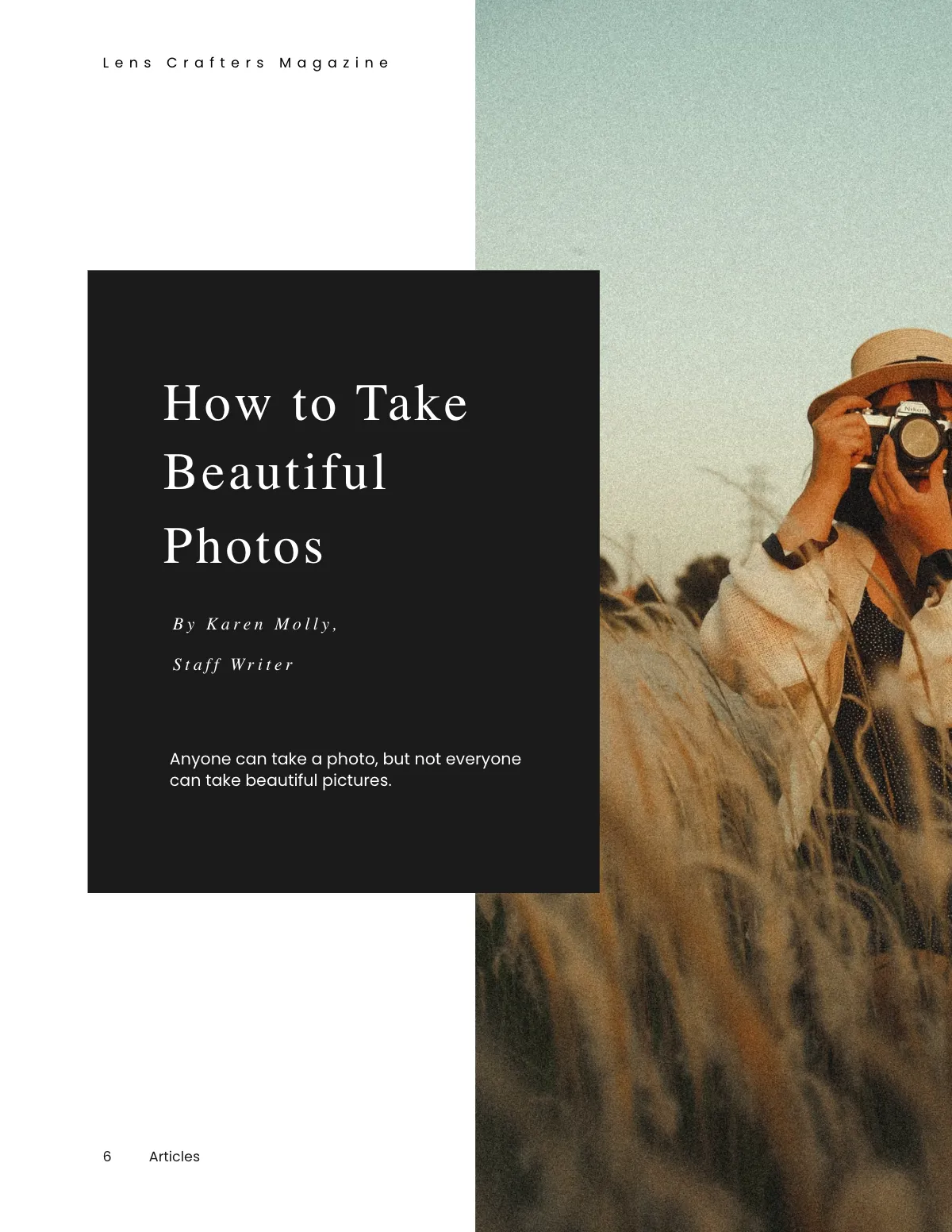 Free Blank Photography Magazine Template to Edit Online