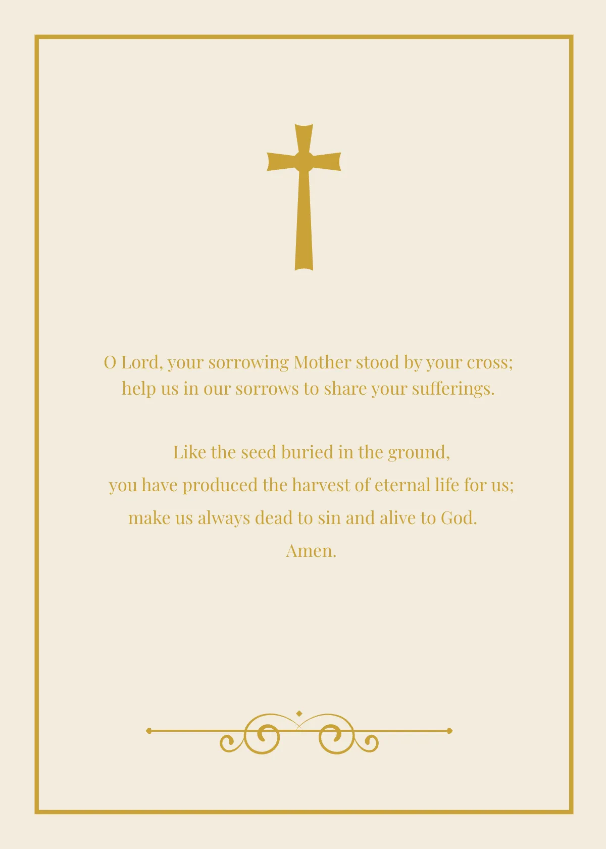 Free Catholic Funeral Prayer Cards Template to Edit Online