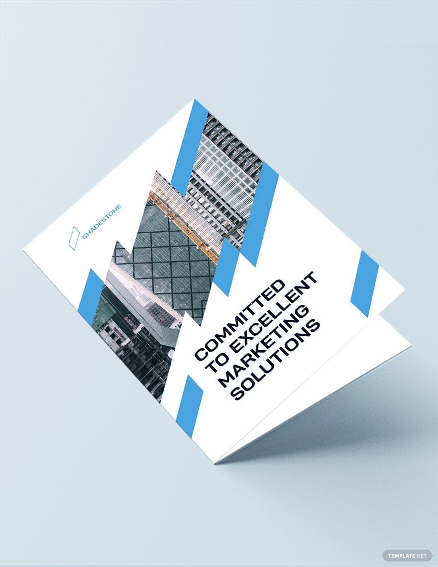 Construction Marketing Bi-Fold Brochure Template